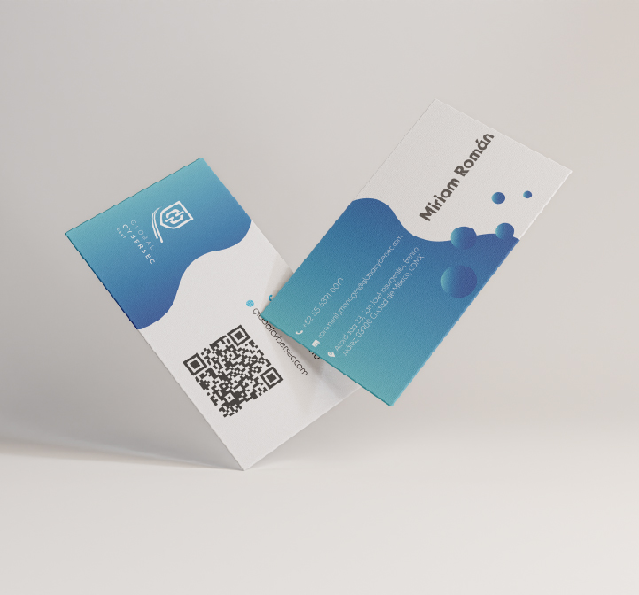 Mockup de tarjetas de presentación de Global Cybersec